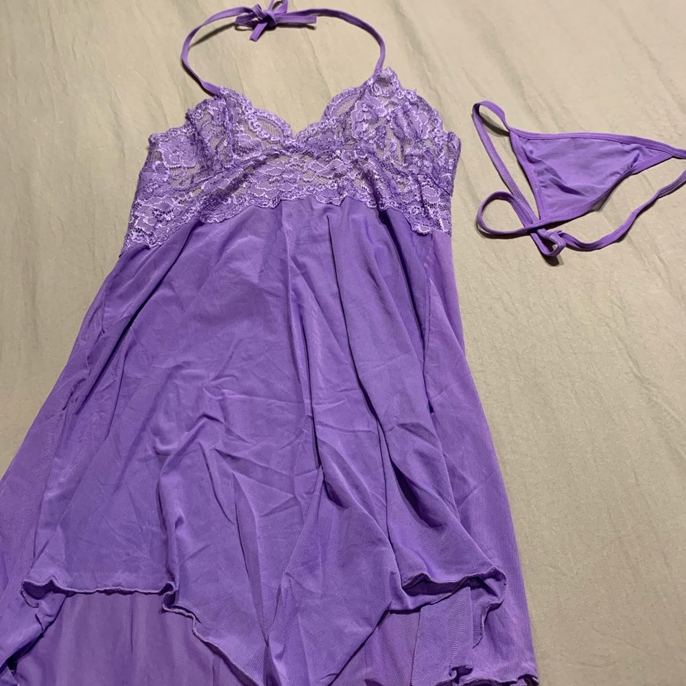 COPY - New Ladies Lingerie and Thong Set Pretty Purple. Great Gift Idea